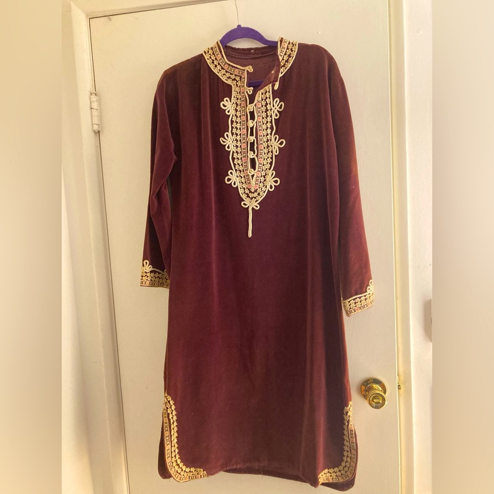 Vintage velvet embroidered caftan